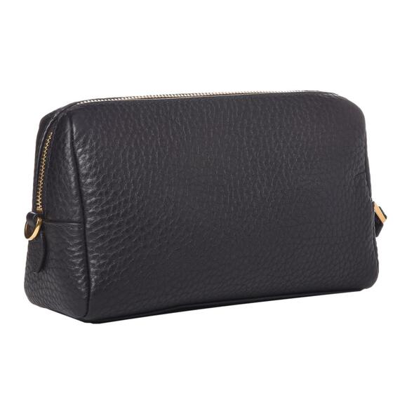 Prada Handbags - Prada Vitello Daino Black Leather Cosmetic